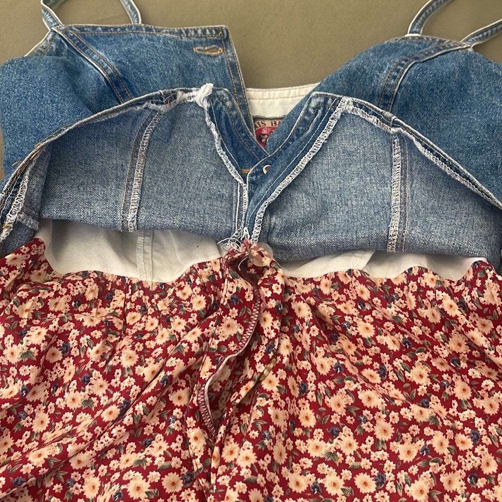 PARIS BLUES Originals, 💕  Vintage Denim Button-Up Corset Top sz 5 Womens DRESS - Picture 13 of 16